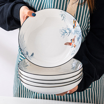 Plate dish household 2021 new glaze winning dish dish Chinese large - capacity ceramic deep dish combination package