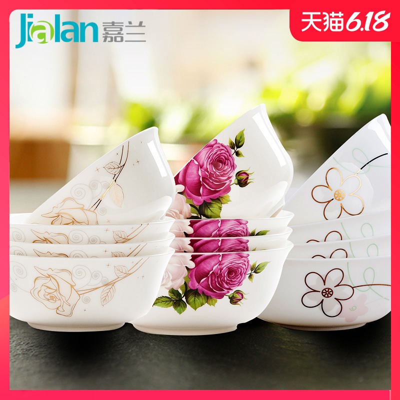 Garland of household ceramic bowl bowl set 6 inch rainbow such use large soup bowl creative ipads four bowls salad bowl