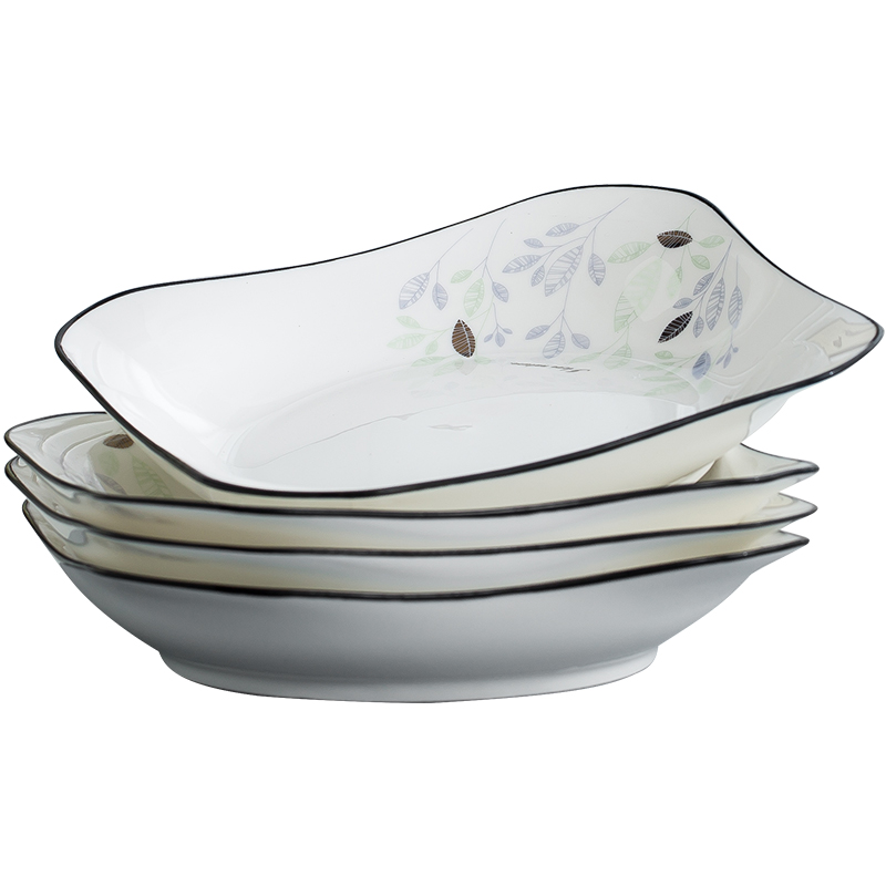 Garland of household ceramic bowl dish combination tableware suit more creative contracted small pure and fresh and deep dish dish dish plate