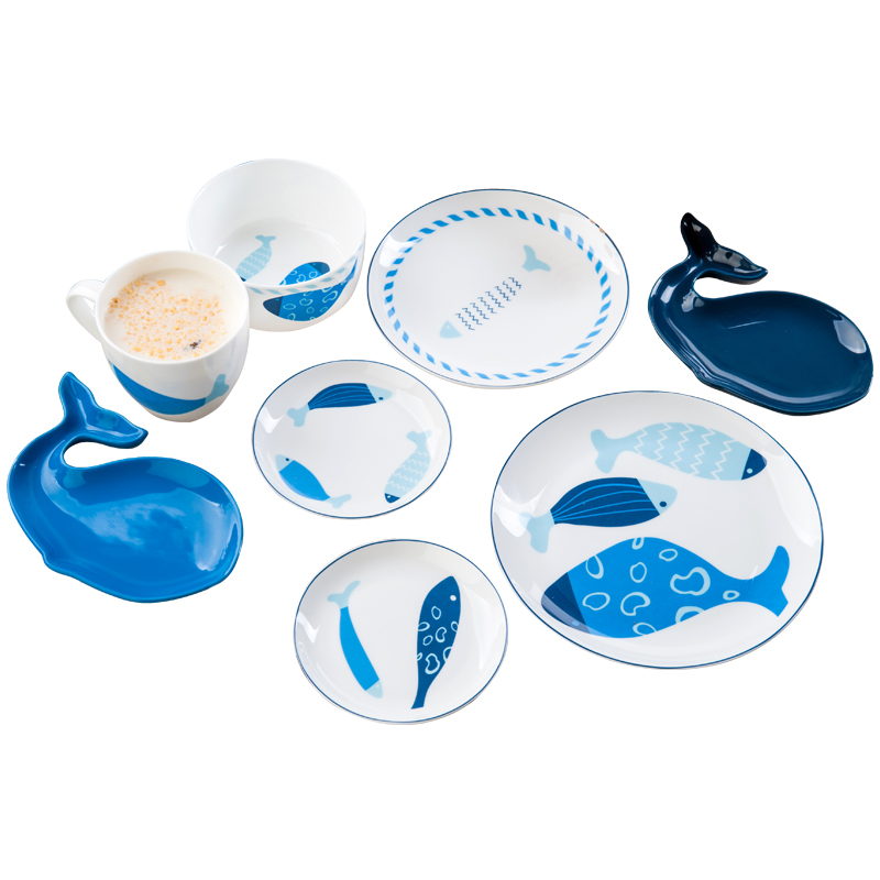 New garland ipads porcelain tableware children suit western - style 6 sets express cartoon dishes combination healthy dishes