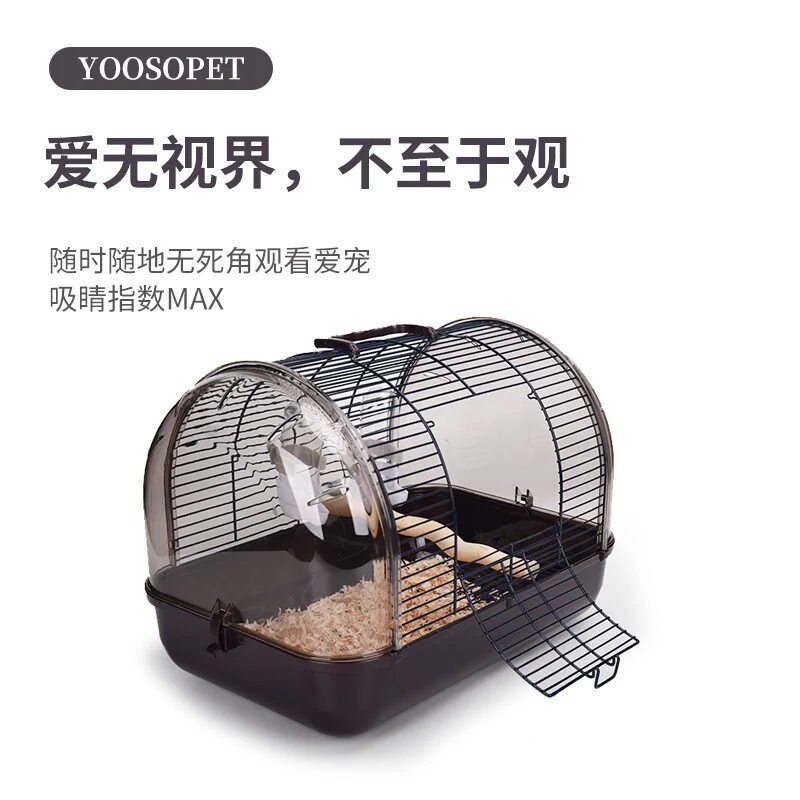 Excellent luxury parrot portable go out cage panoramic transport portable transparent bird cage tiger skin peony Xuanfeng
