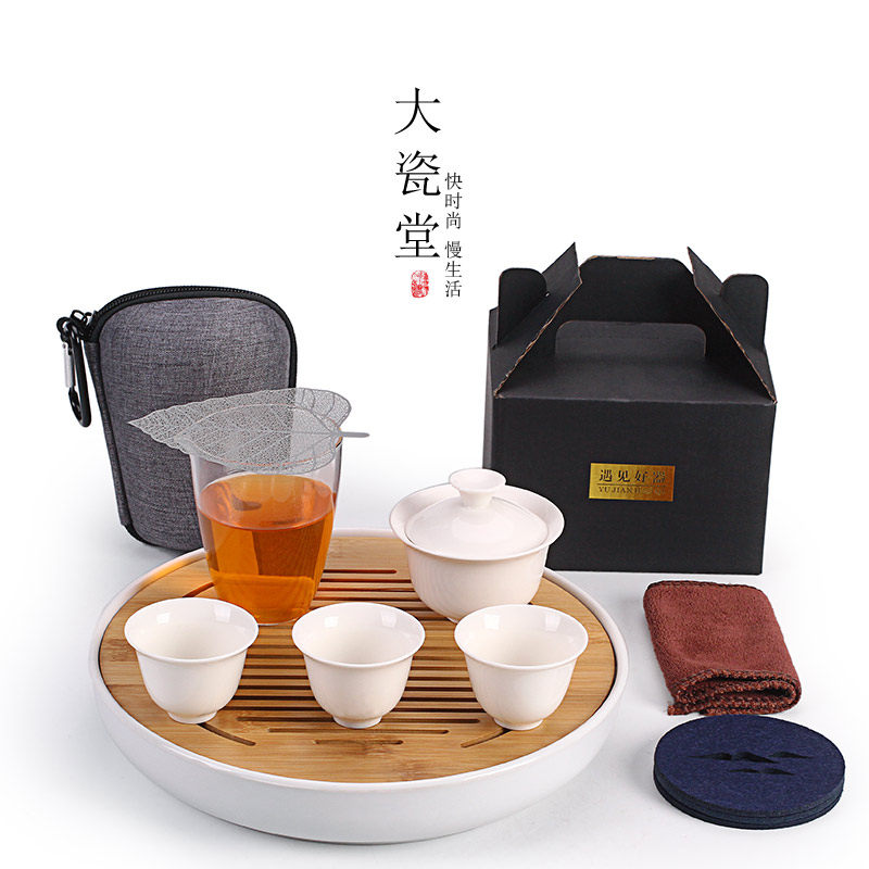 Tea tray tea sea bamboo water storage Japanese style living room Kung Fu tea set modern household simple tray small tea table set