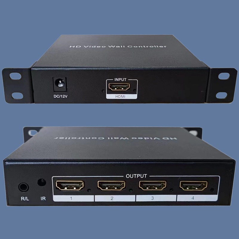 HDMI 4-way bench TV splicing with high-definition liquid crystal image display screen control processing box 1 in 4 out-Taobao