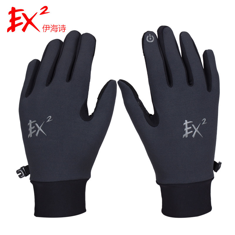 Yihaishi gloves winter thin warm points elastic fleece driving non-slip touch screen gloves for men and women 866215