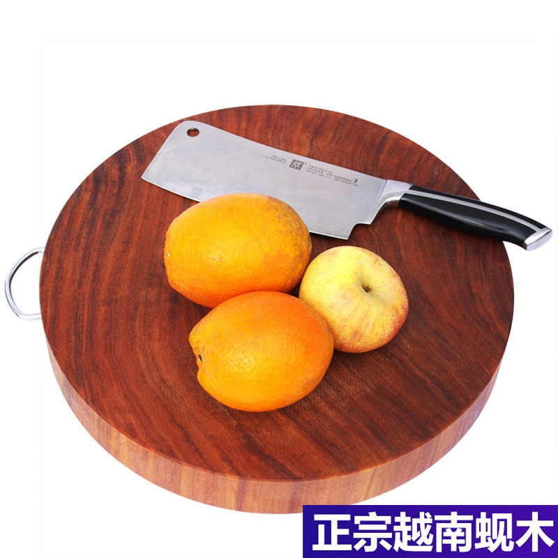 Zhuang Township iron wood chopping board Vietnamese clam wood kitchen chopping board fruit chopping board round knife board solid wood cutting vegetable pier