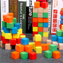 Wooden block 100 cube square building block mathematics teaching aids toys kindergarten pupils
