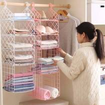 Douyin wardrobe storage rack layered basket multi-function dormitory finishing sub-cargo compartment partition broken hanging bedside nail free