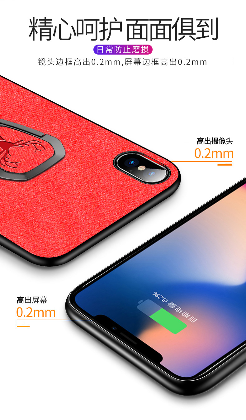 Apple x điện thoại di động vỏ nữ táo 7plus vòng từ tính iphonexmax táo chống rơi 6plus silicon apple 7 8 thủy triều thương hiệu apple 6 6s net đỏ 8plus đặt iphonexs - Nhẫn nhẫn đôi