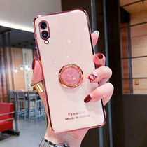 vivox21 mobile phone shell creative clock ring bracket x21 screen fingerprint version full package camera protection x21 rear fingerprint electric plated version anti-fall softshell Chauffnet red lady shell cover