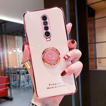 Red Rice k30 Mobile Phone Shell Creative Clock Ring Bracket k30pro Full Pack Camera Protection k30i Plated Anti-Fall Soft Shell 5g Tide Card Net Red High Gear Woman BRIEF PERSONALITY SLEEVE