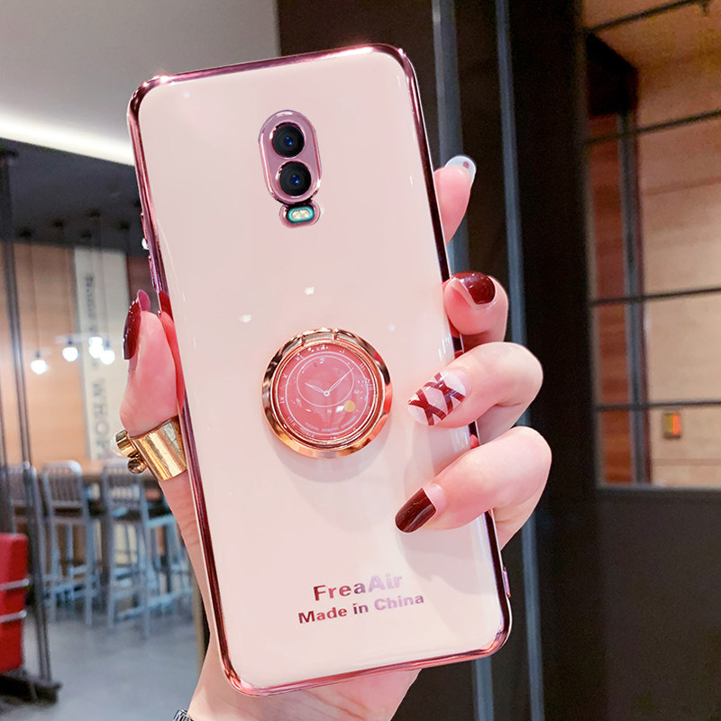 Suitable for oppor17 mobile phone case new creative clock ring bracket r17 lens all-inclusive protection r17pro electroplating anti-drop soft shell oppor17pro trendy brand women's personality