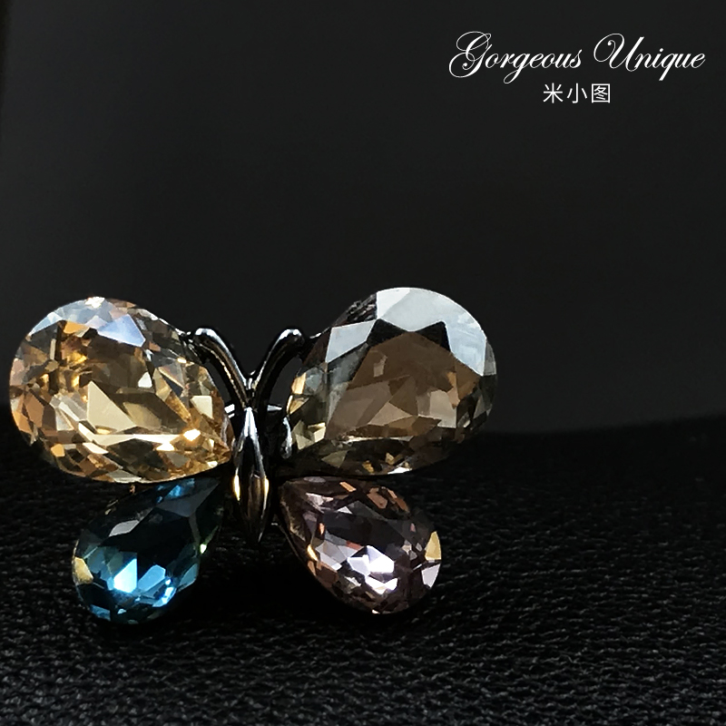 344 retro tinh tế bướm nhỏ kim pin Mini chống ánh sáng trâm côn trùng trâm cài áo nịt cài áo vest