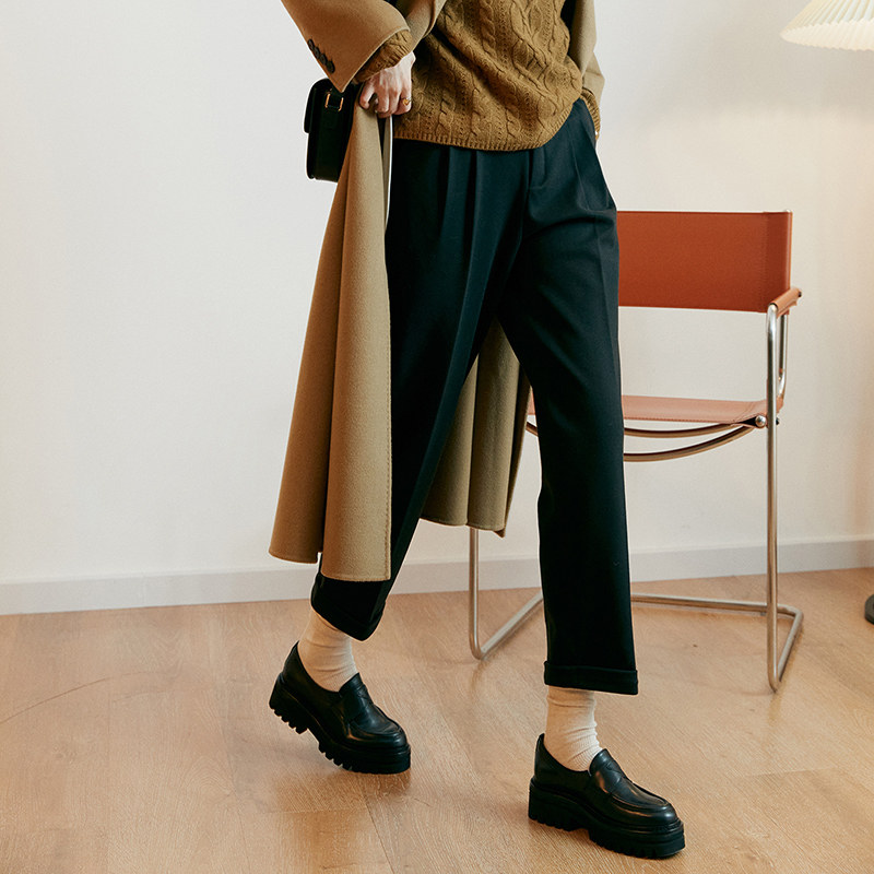 Secret Box Identification Classic Small Child Benefit Retro Cone Type Graced Graced Suit Pants Woman Black Apricot Brown