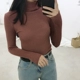Mùa xuân và mùa thu mới phiên bản Hàn Quốc của áo cổ cao hoang dã áo thun dài tay áo sơ mi retro áo len mỏng nữ áo phông nữ đẹp