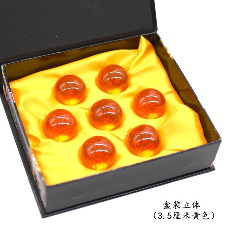 Seven Full Set (Yellow With Color Box 3.5Cm)Tiktok Same Dragon Ball periphery comic name of a fictitious monkey with supernatural powers Garage Kit 7 Seed Dragon crystal Dragon Ball Model   birthday Make a wish