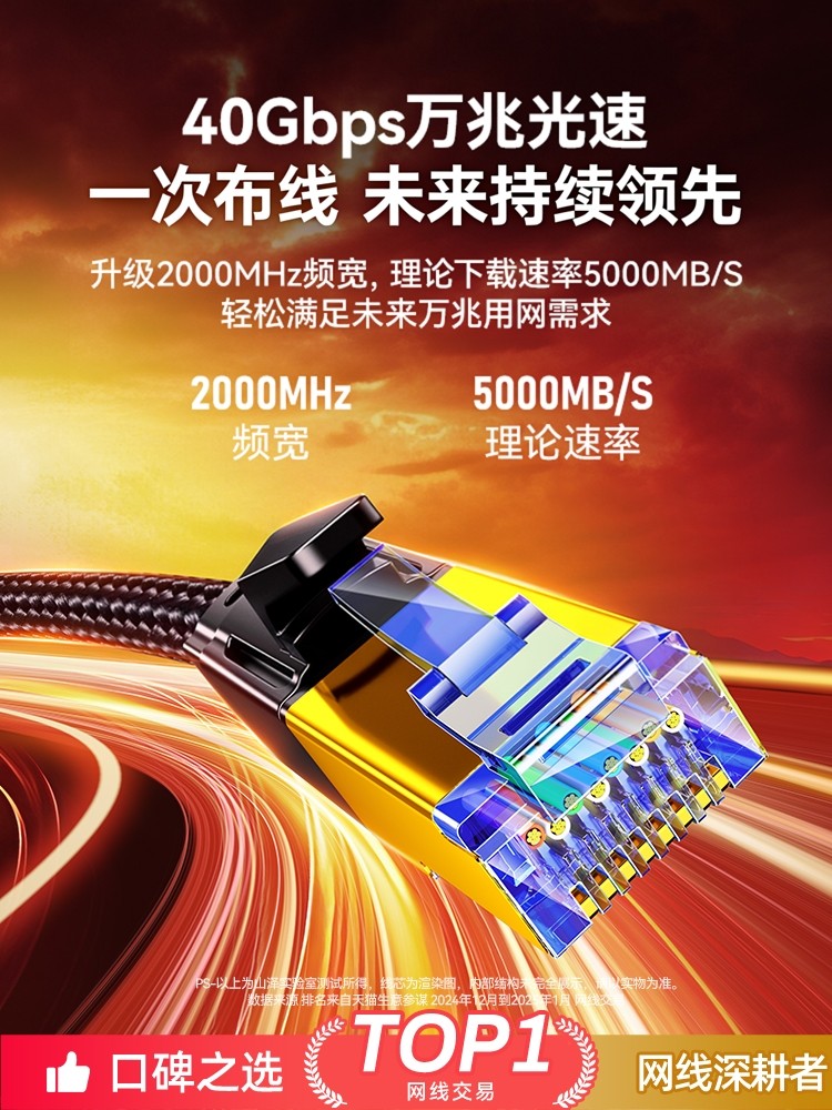 Shanze Network Cable, Gigabit Home Use, Category 8, 10Gbps, Category 6A, Router Connection Cable, Category 7, Broadband Computer Network