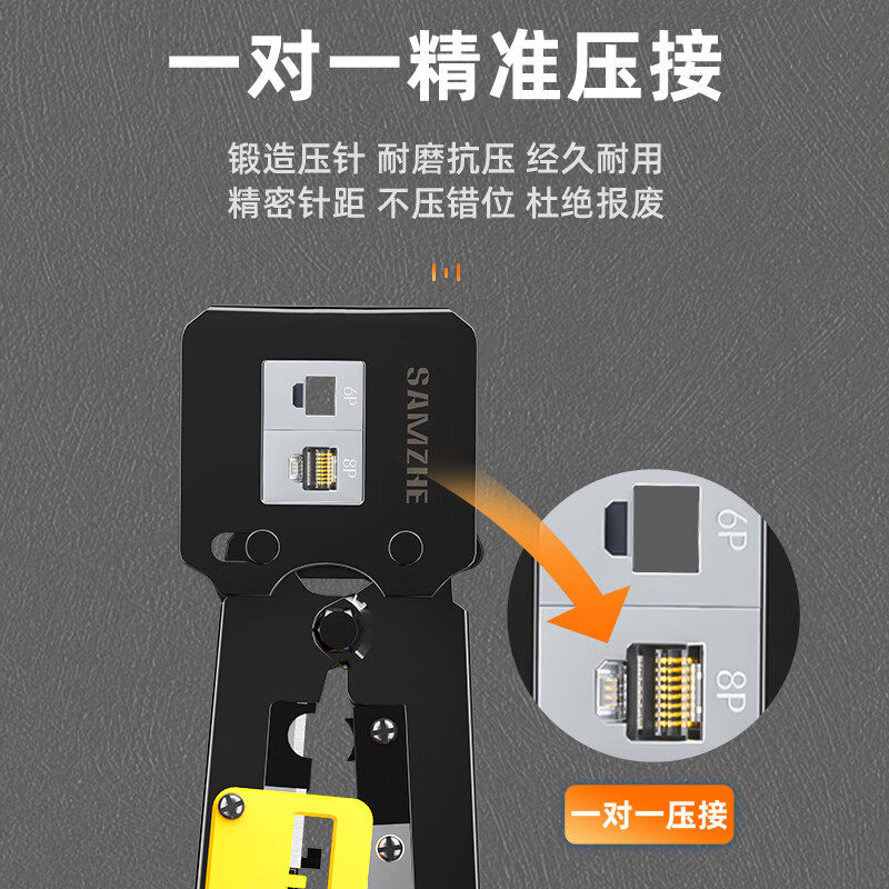 Professional-Grade Network Cable Pliers for Crystal Heads, Dual-Purpose, Multi-Functional, High-End, Industrial-Grade, Multi-Functional Network Electrician Special Tool Kit, 8P Tool Kit for Broadband Cable, Portable Crimping Tool for Home Use
