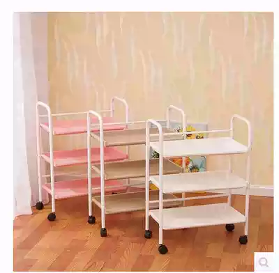Plastic beauty cart three-layer hair salon tattoo embroidered hair hair trolley rack nail art tool cart