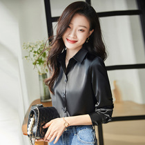 Black shirt womens fashion western style 2022 summer simple high-end temperament goddess fan high-end professional womens shirt