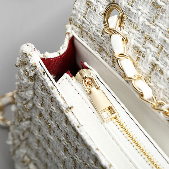 2024年秋冬新款女腋下包小香风呢子链条包高级感单肩斜挎包小方包