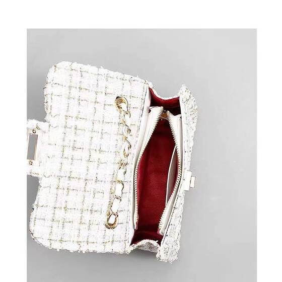 2024年秋冬新款女腋下包小香风呢子链条包高级感单肩斜挎包小方包