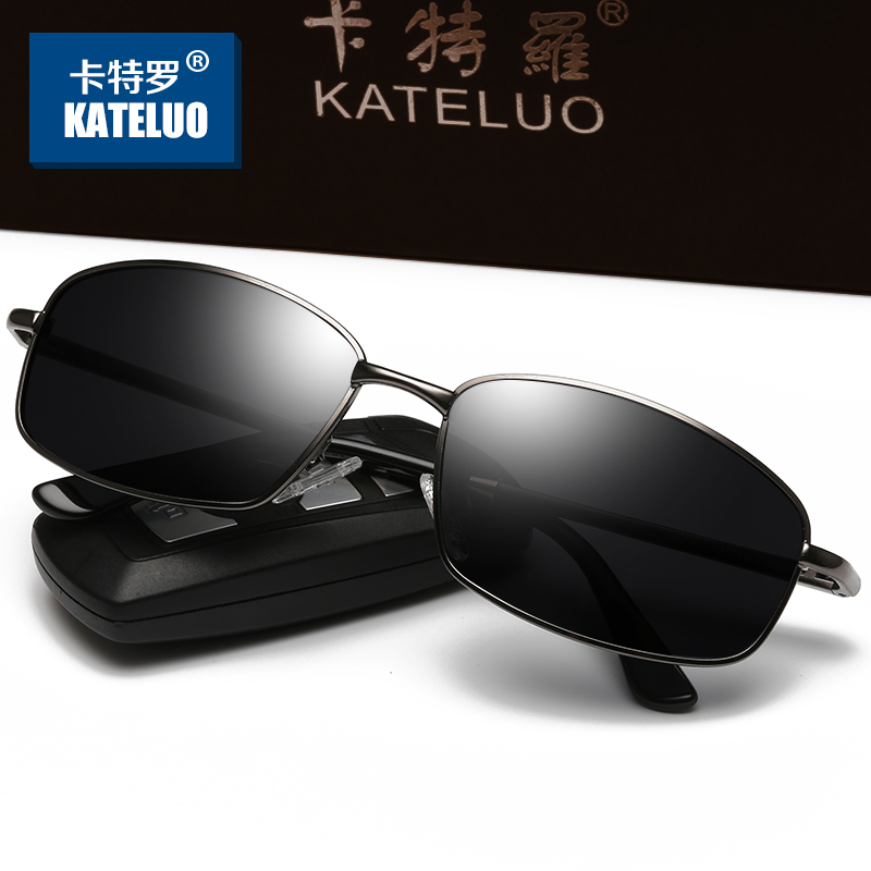 Men's polarized sunglasses Hipster driving sunglasses Retro rectangular driver mirror Pilot glasses can be equipped with myopia