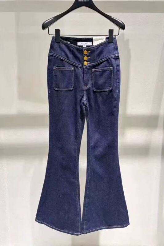 In Stock Miss Fast Delivery Spring and Autumn New Style V-Shaped High-Waisted Slim-Fit Jeans 6S3Jj2050J