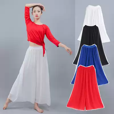 New dance pants female adult loose wide-leg pants Chiffon classical dance pants body practice pants modern dance clothing
