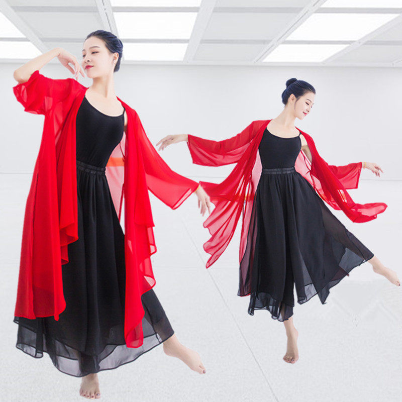 Classical dance Dance practice costume National dance costume Performance costume Female dress Chinese style elegant body rhyme suit suit