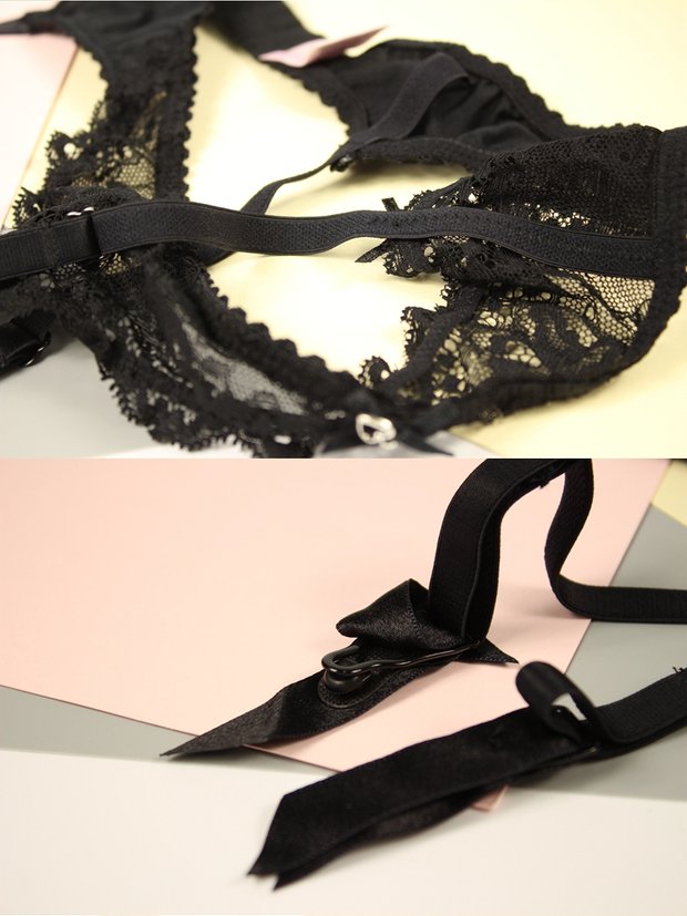 3 包邮 bên ngoài Châu Âu và Hoa Kỳ ren đen garter kim loại garter khóa gợi cảm nịt bất tất