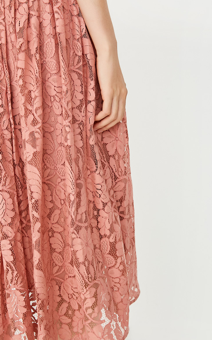 CHỈ mới pleated mid-length openwork váy ren | 117316510 chân váy midi xếp ly