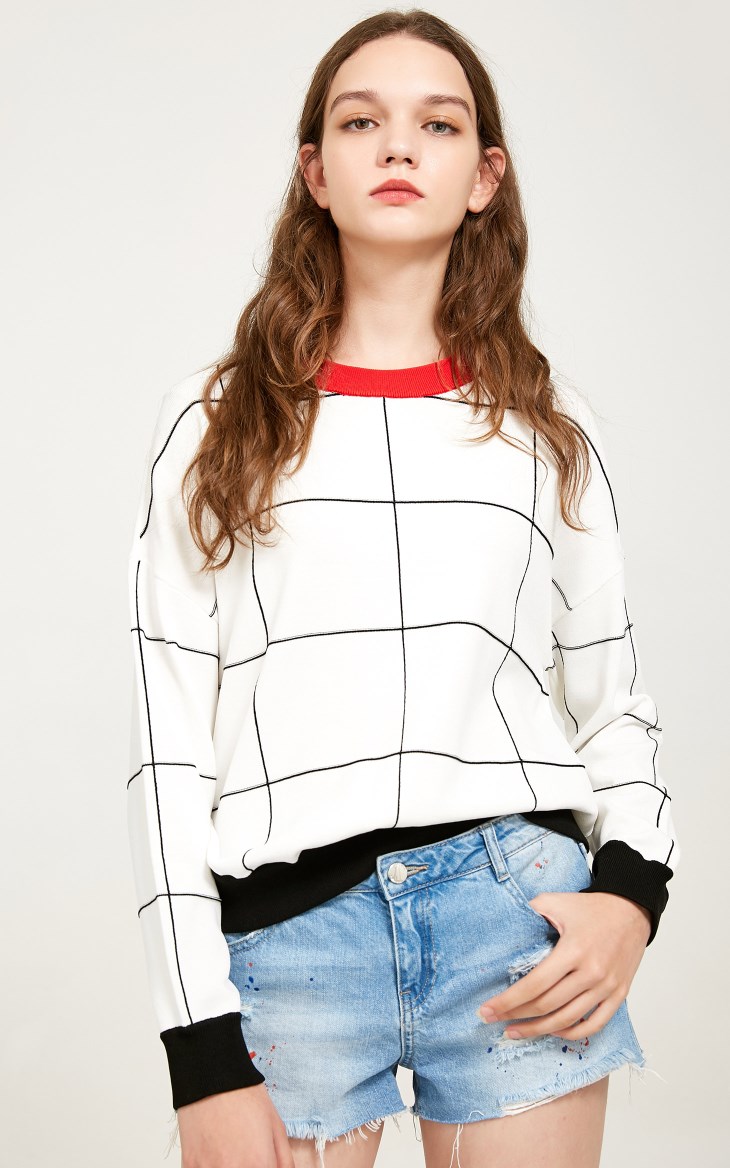 Áo len cổ lọ kẻ sọc màu tương phản kẻ sọc Vero Moda | 317424513 áo thun tay lỡ