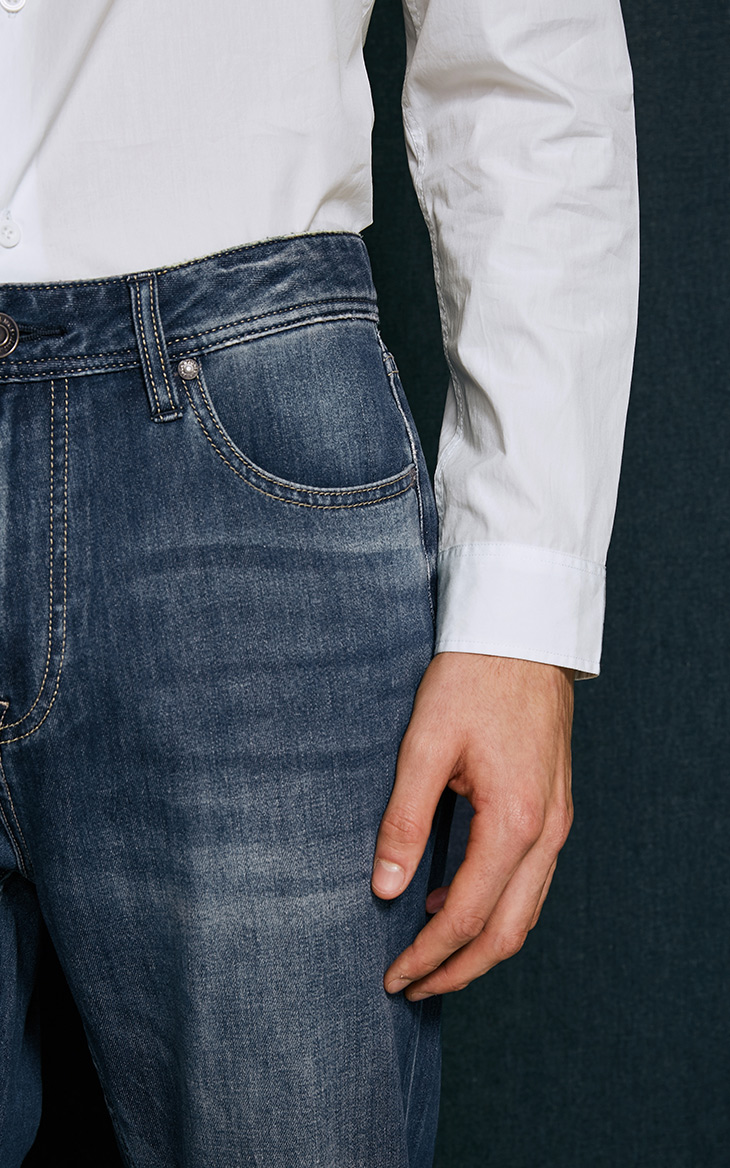 JackJones Jack Jones Quần jean nam cạp thấp mềm mại JC | 217332591 quần bò nam