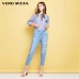 [3 miễn phí 1] Vero Moda có thể mặc được quần yếm denim cao 9 điểm có thể tháo rời | 317349505 Quần jean