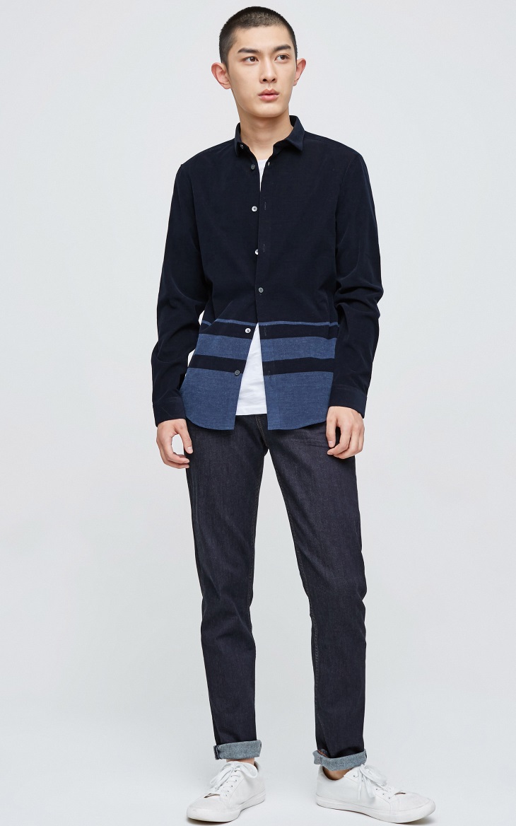 [Giá trị mùa thu và mùa đông] Áo sơ mi cotton cổ lọ của JackJones Jack Jones E | 217405515 áo sơ mi nam cộc tay