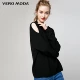 Dưới kệ sweater một nửa giẻ rách cổ cao rách áo len nữ rộng rãi | 317324516