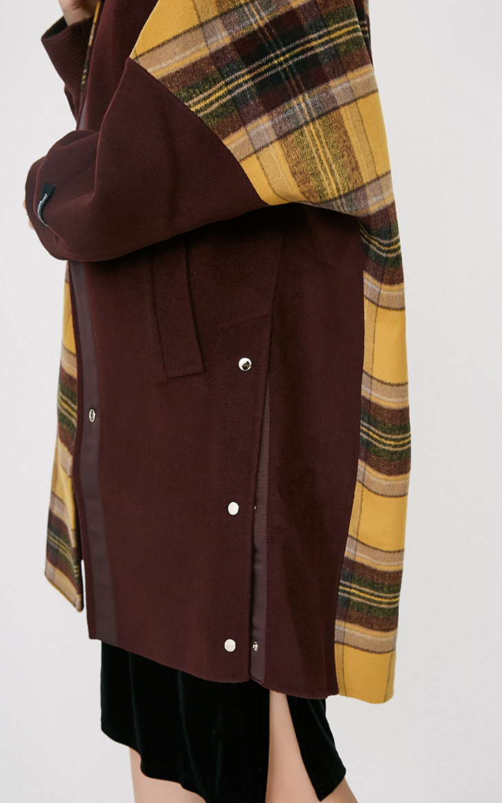 CHỈ áo len bóng chày hai mặt cổ áo len nữ | 11734S526 áo cardigan nam