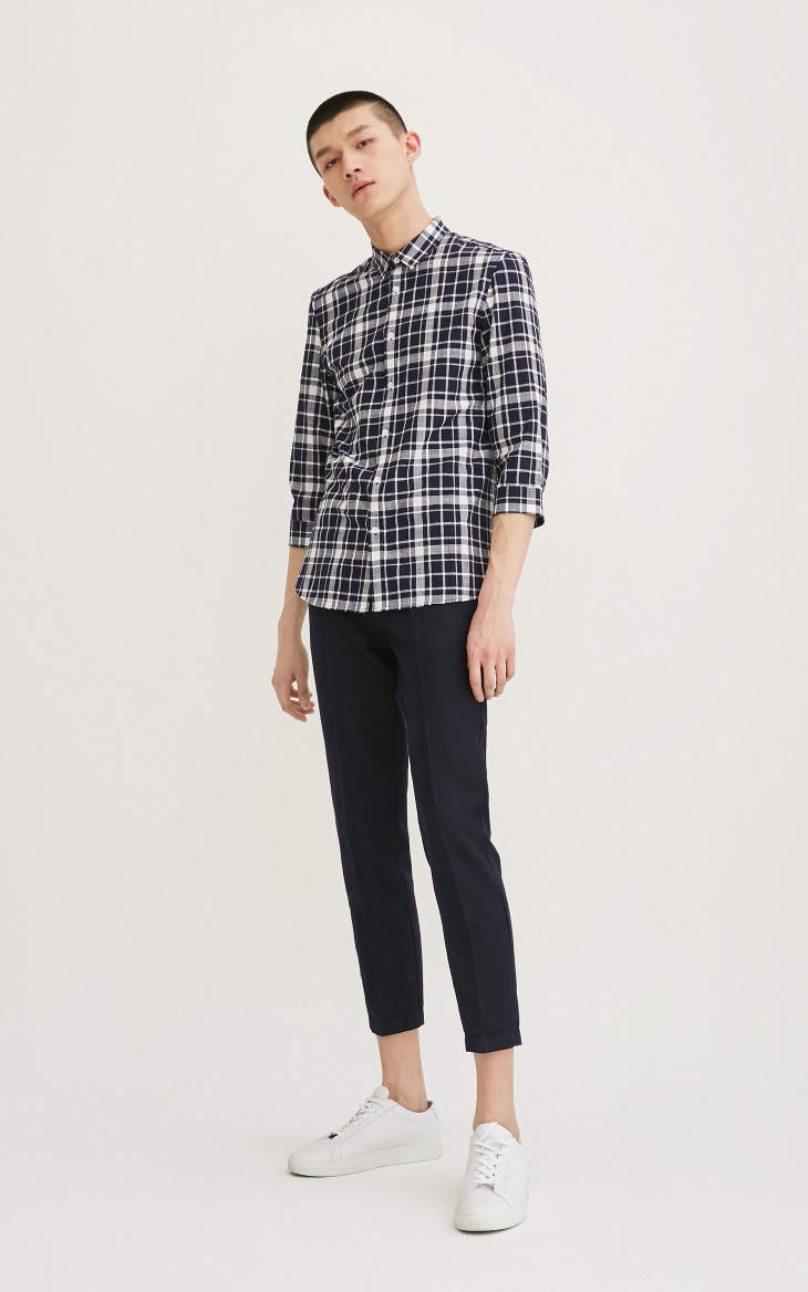 JackJones Jack Jones chỉ cổ áo sơ mi nam cắt cúp tay áo E-217131503 mẫu áo công sở đẹp