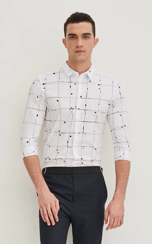 Jackjones Jack Jones Kẻ sọc Áo sơ mi nam cắt cúp E | 217131506