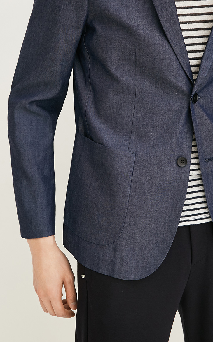 [3 miễn phí 1] JackJones Jack Jones denim cổ áo phẳng phù hợp với áo khoác E | 217108520 quần baggy nam