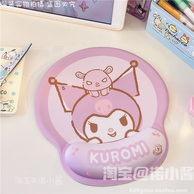 Коврик для мыши 卡通可爱硅胶加厚护腕鼠标垫库洛米大耳狗卡通游戏手枕软胶鼠标垫 OTHER