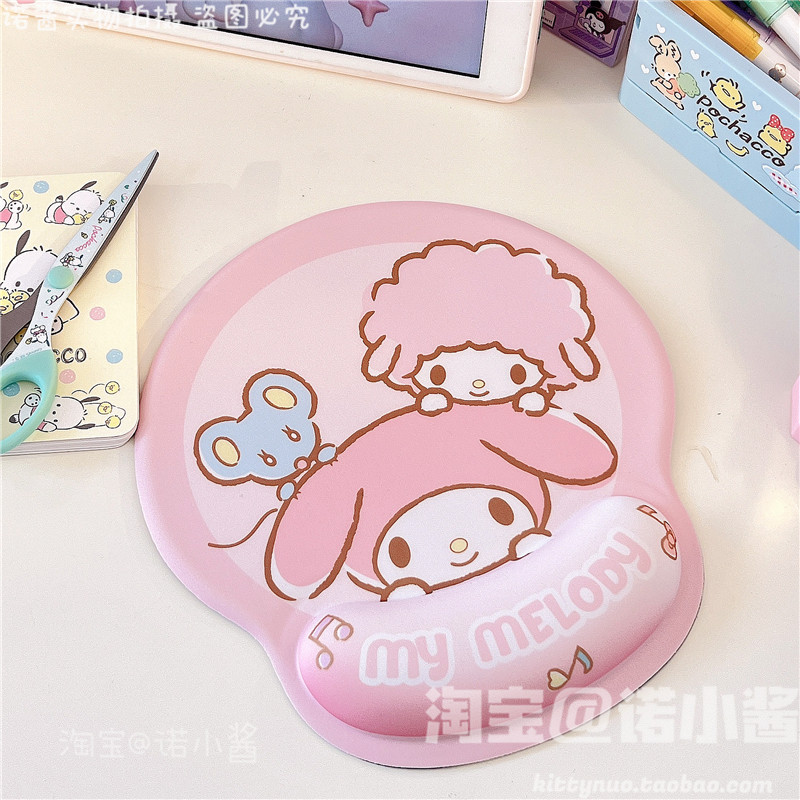 Коврик для мыши 卡通可爱硅胶加厚护腕鼠标垫库洛米大耳狗卡通游戏手枕软胶鼠标垫 OTHER