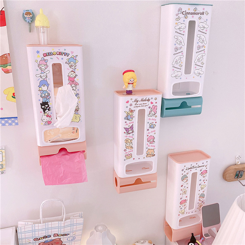 Cute multi-function garbage bag wall wall bedroom kitchen girl heart collects wall hanging paper pumps large eardog box