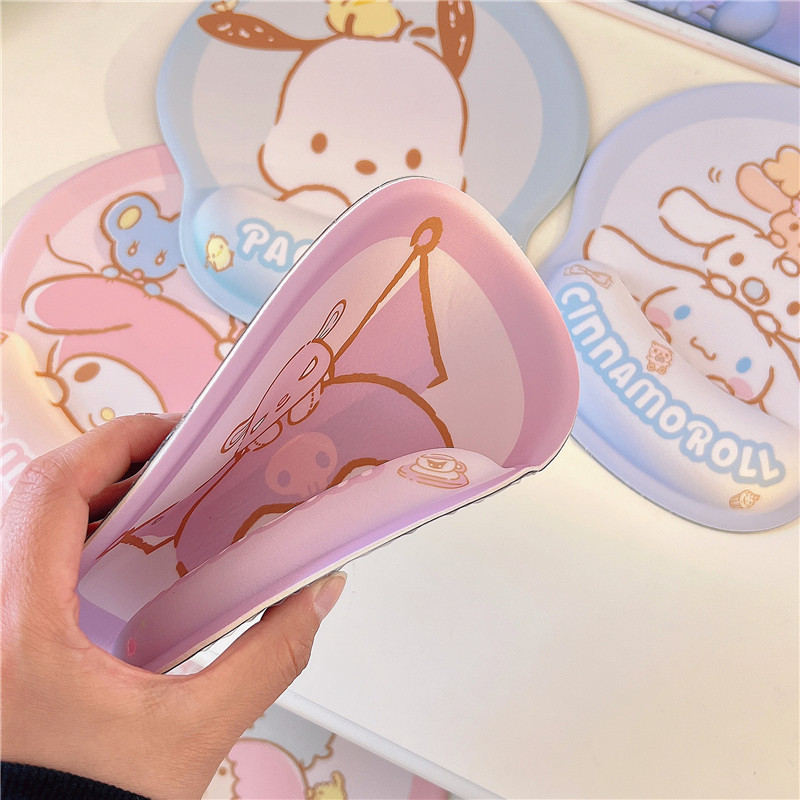 Коврик для мыши 卡通可爱硅胶加厚护腕鼠标垫库洛米大耳狗卡通游戏手枕软胶鼠标垫 OTHER