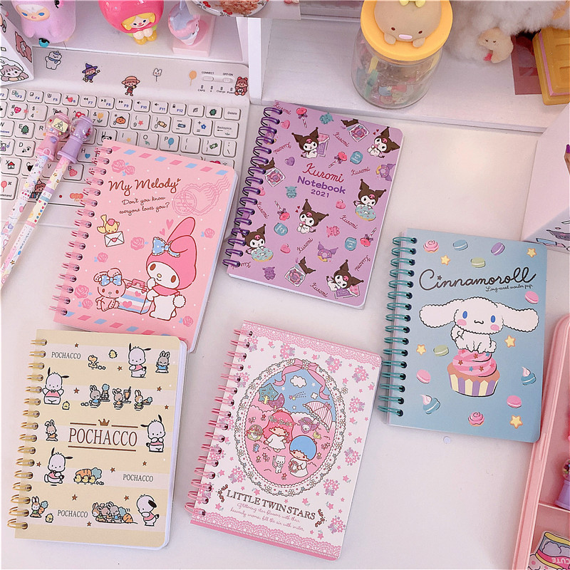 Day Ensemble Cute Teenage Girl Hearts Coil Cool Lomi Small White Hand Ledger Notepad Diary book This student notes study book