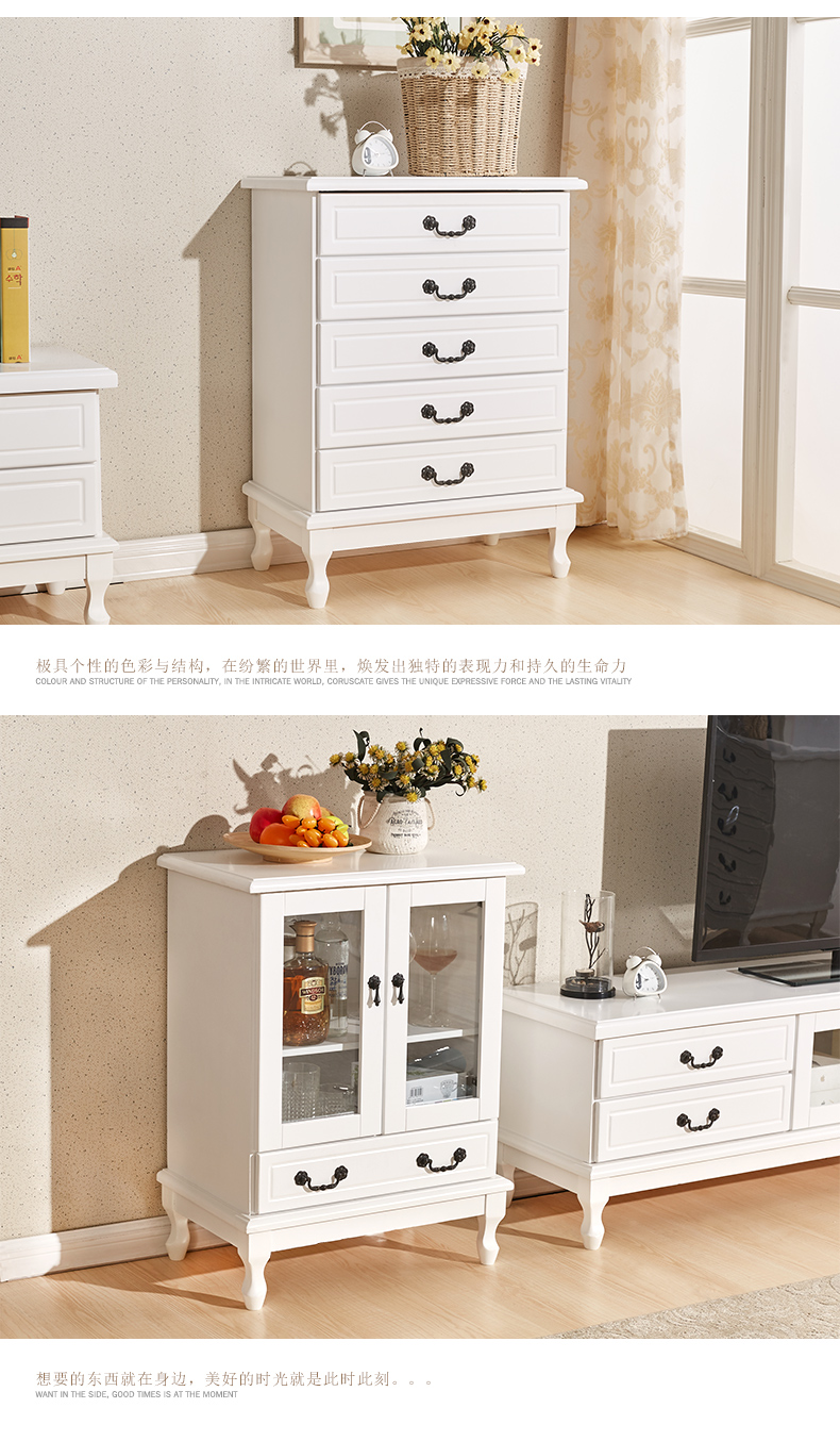 Tủ tivi 1,2 mét kết hợp bàn cà phê gỗ nguyên khối Tủ bếp châu Âu đơn giản tủ phòng ngủ đơn giản hiện đại - Buồng tủ để giày