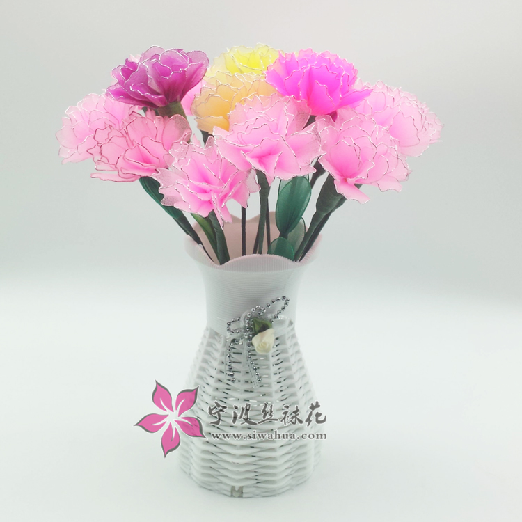 Silk screen flower carnation material bag teacher's section send teacher handmade carnation silk stockings package  