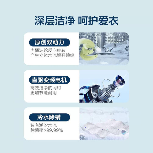 Haier ES100B36Max5 Direct Drive Variable Frequency Dual Power Washing Machine Large Capacity Anti-Tangle Level 1 Energy Efficiency