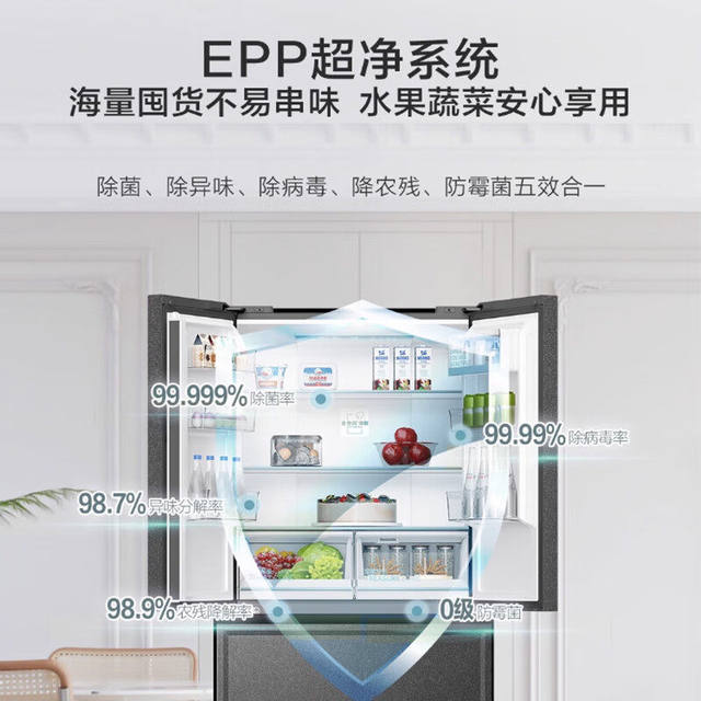 Haier Bcd-460Wghfd14S9U1 Full-Space Freshness-Preserving Zero-Distance Embedded Multi-Door Refrigerator