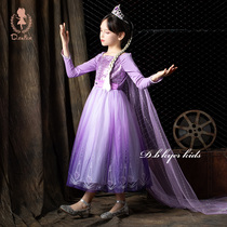 Girls Frozen Princess Dress Elo Halloween Childrens Costume Anna Dress Aisha Sophia Skirt
